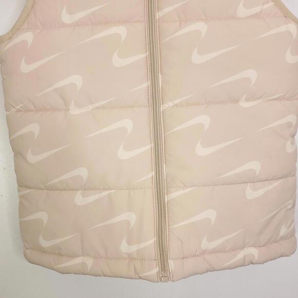 Nike Vest Kids 6x Large Puffer Full Zip Up Graphic Logo - Picture 3 of 8